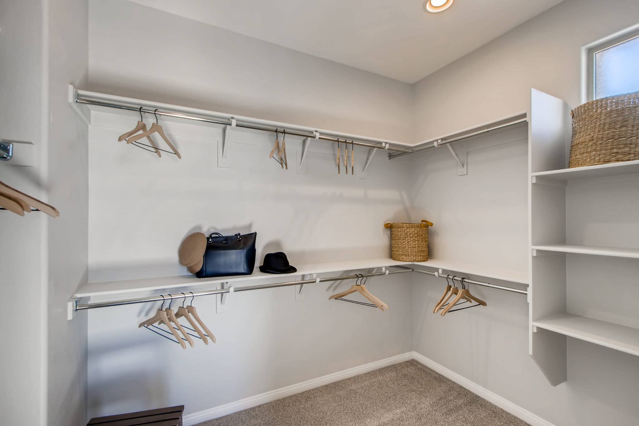 Primary Closet of Mojave Plan at Crystal Canyon by Woodside Homes