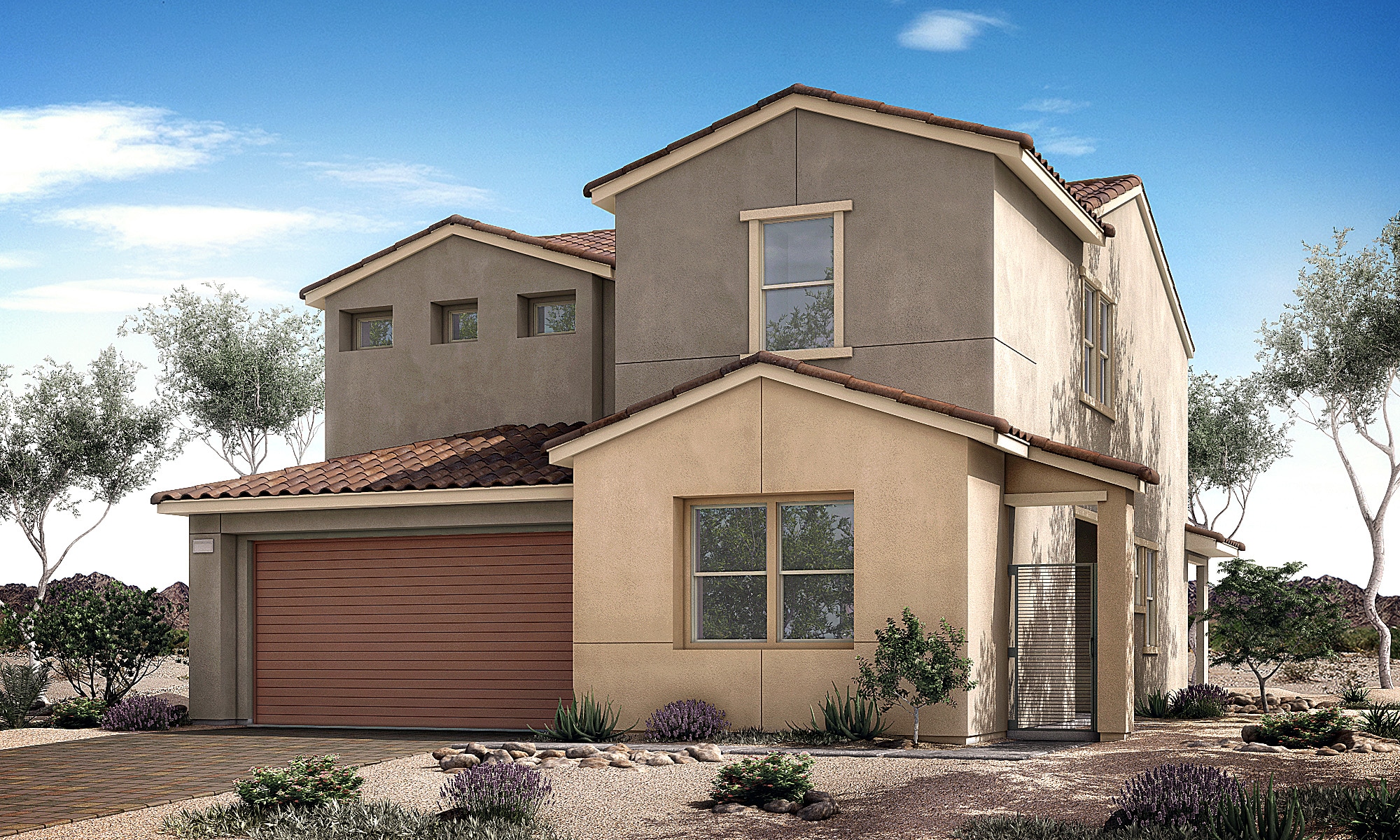 Front Elevation of Mojave Plan 6B at Crystal Canyon by Woodside Homes