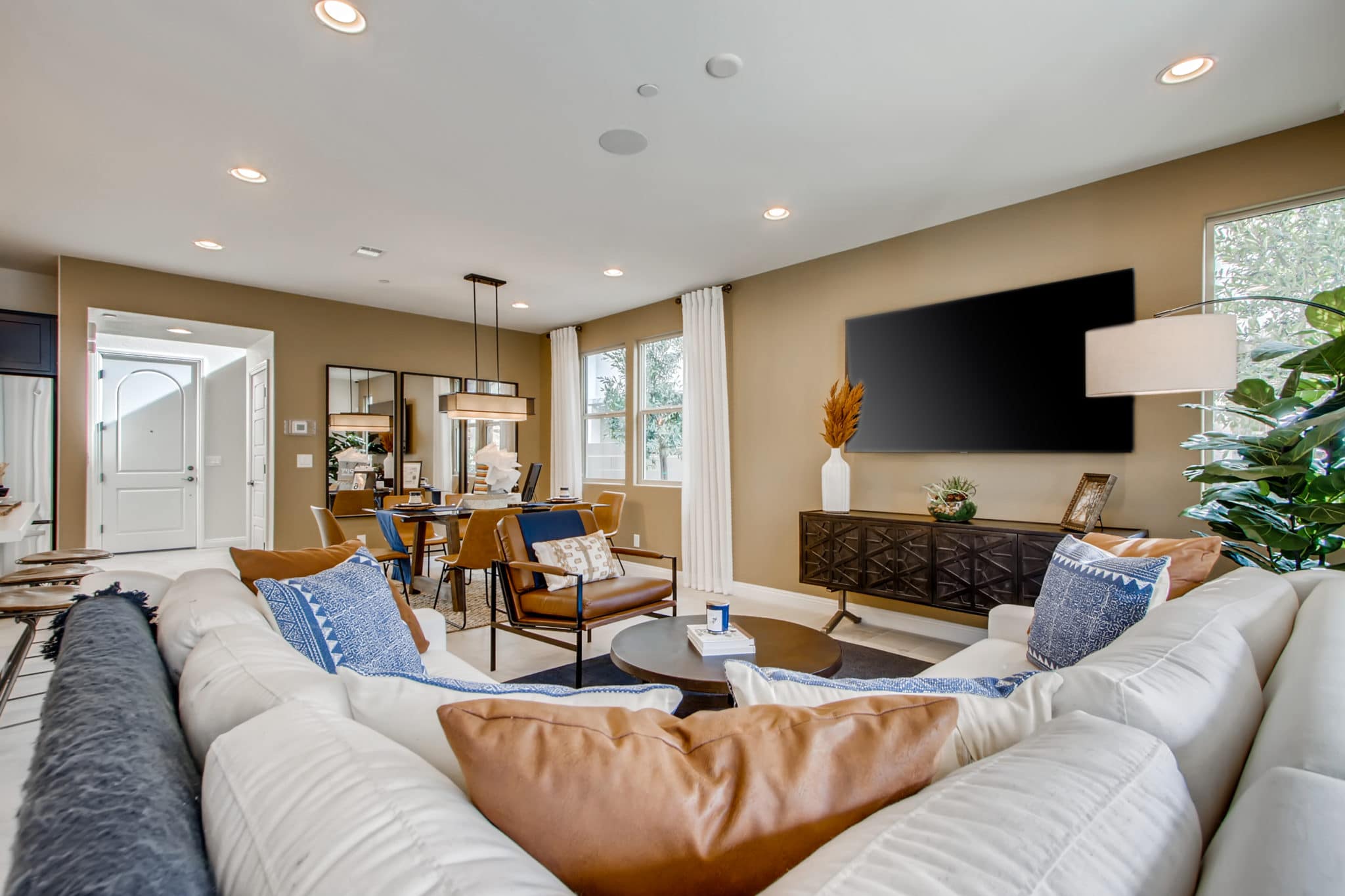 Living Room of Sierra Plan at Crystal Canyon by Woodside Homes