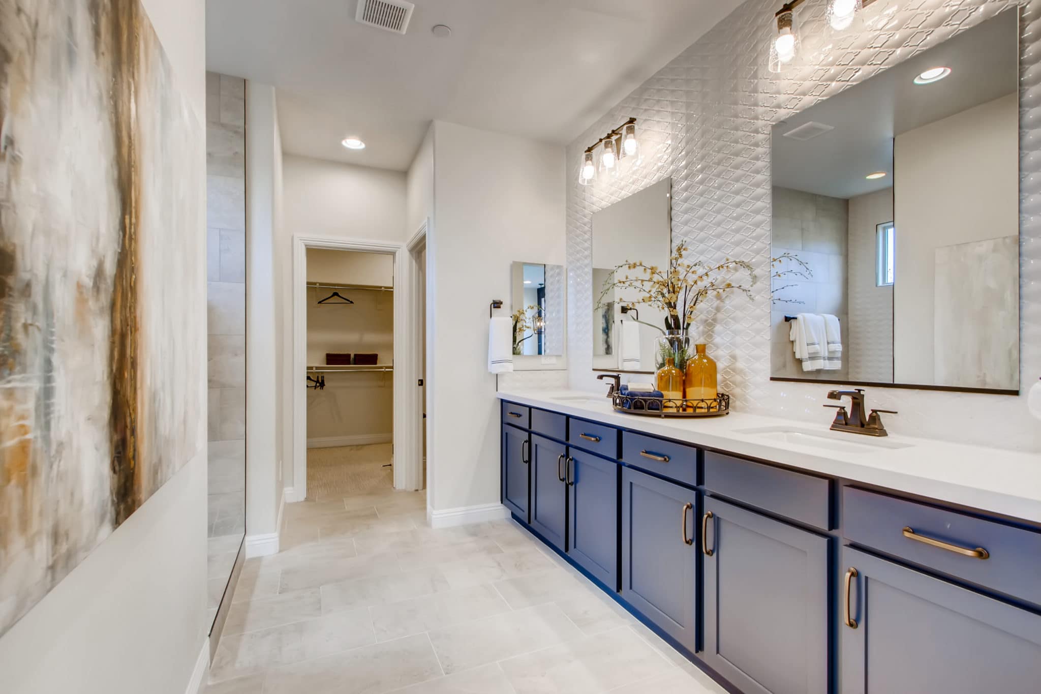 Primary Bathroom of Sierra Plan at Crystal Canyon by Woodside Homes