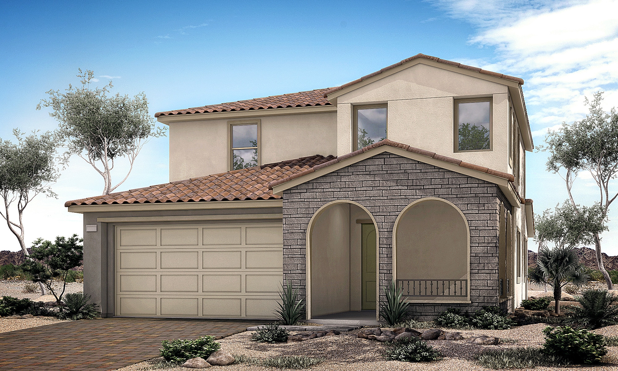 Front Elevation of Sierra Plan 5C at Crystal Canyon by Woodside Homes