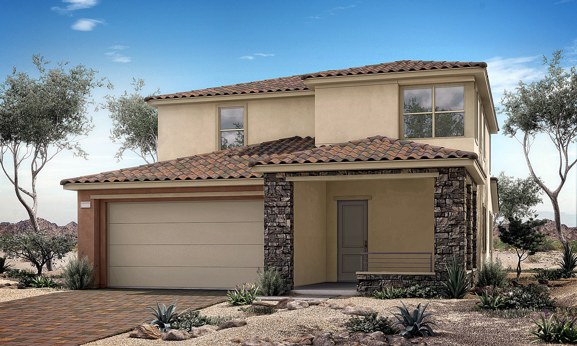 Front Elevation of Sierra Plan 5D at Crystal Canyon by Woodside Homes