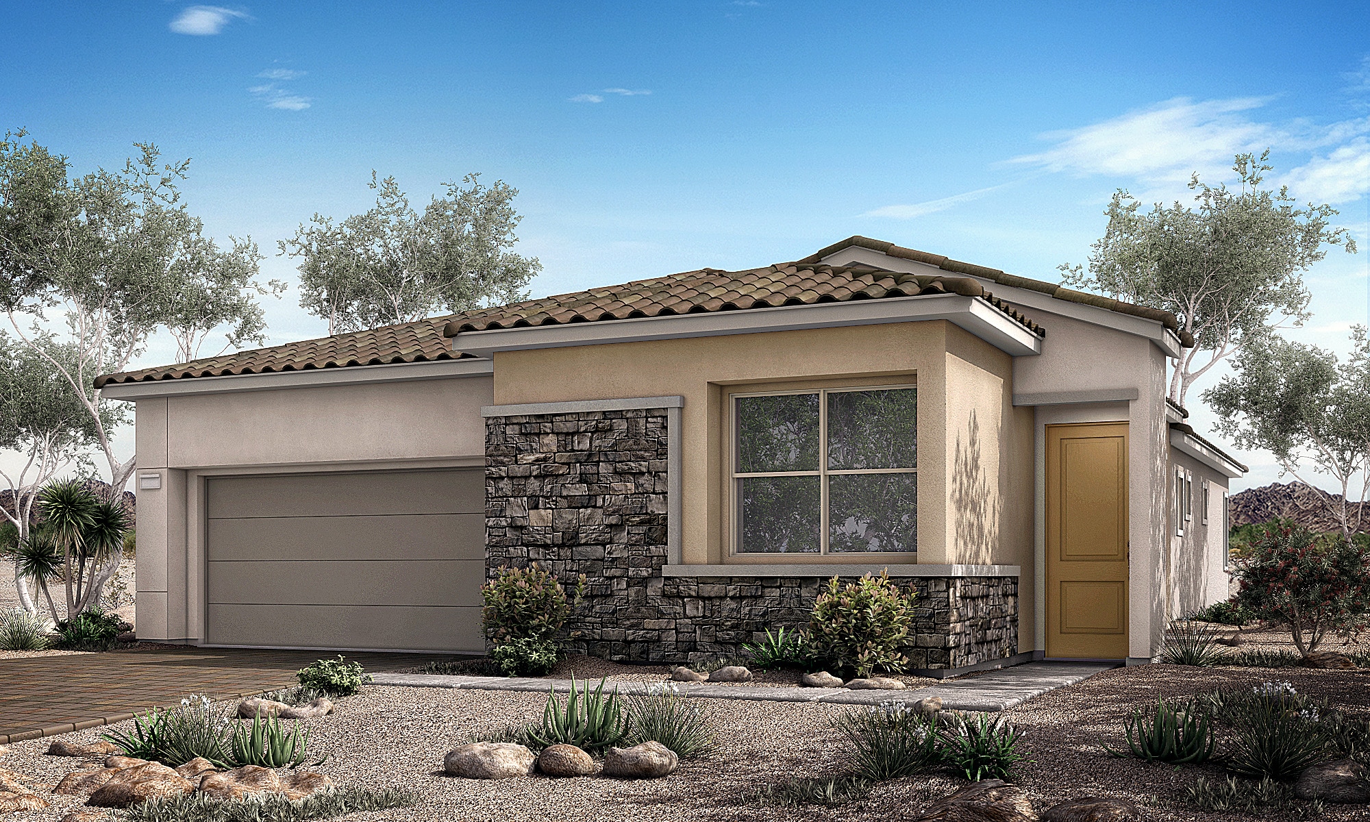Front Elevation of Vista Plan 2D at Crystal Canyon by Woodside Homes