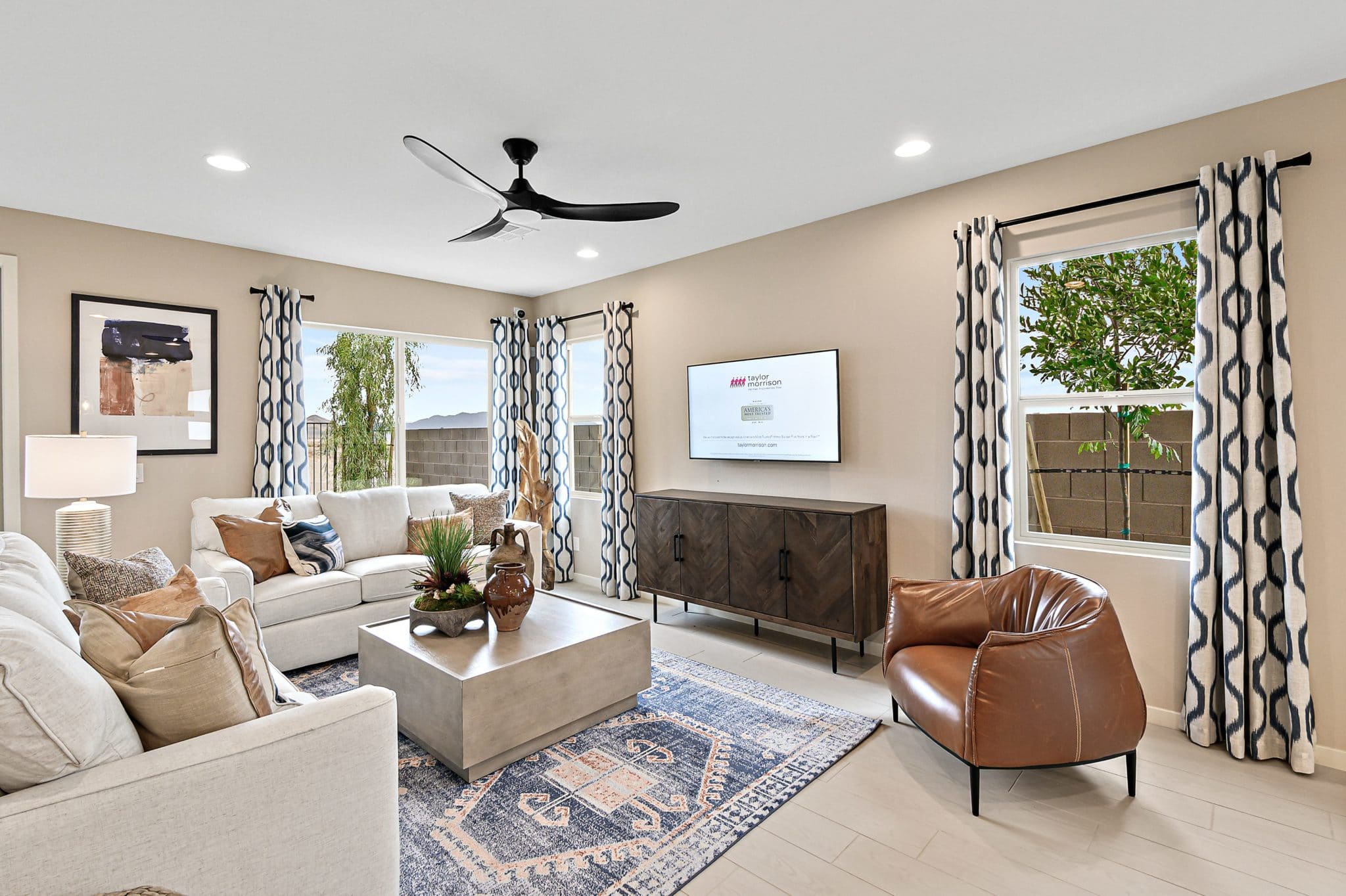 Living Room in Cedar Model at Crested Canyon by Taylor Morrison