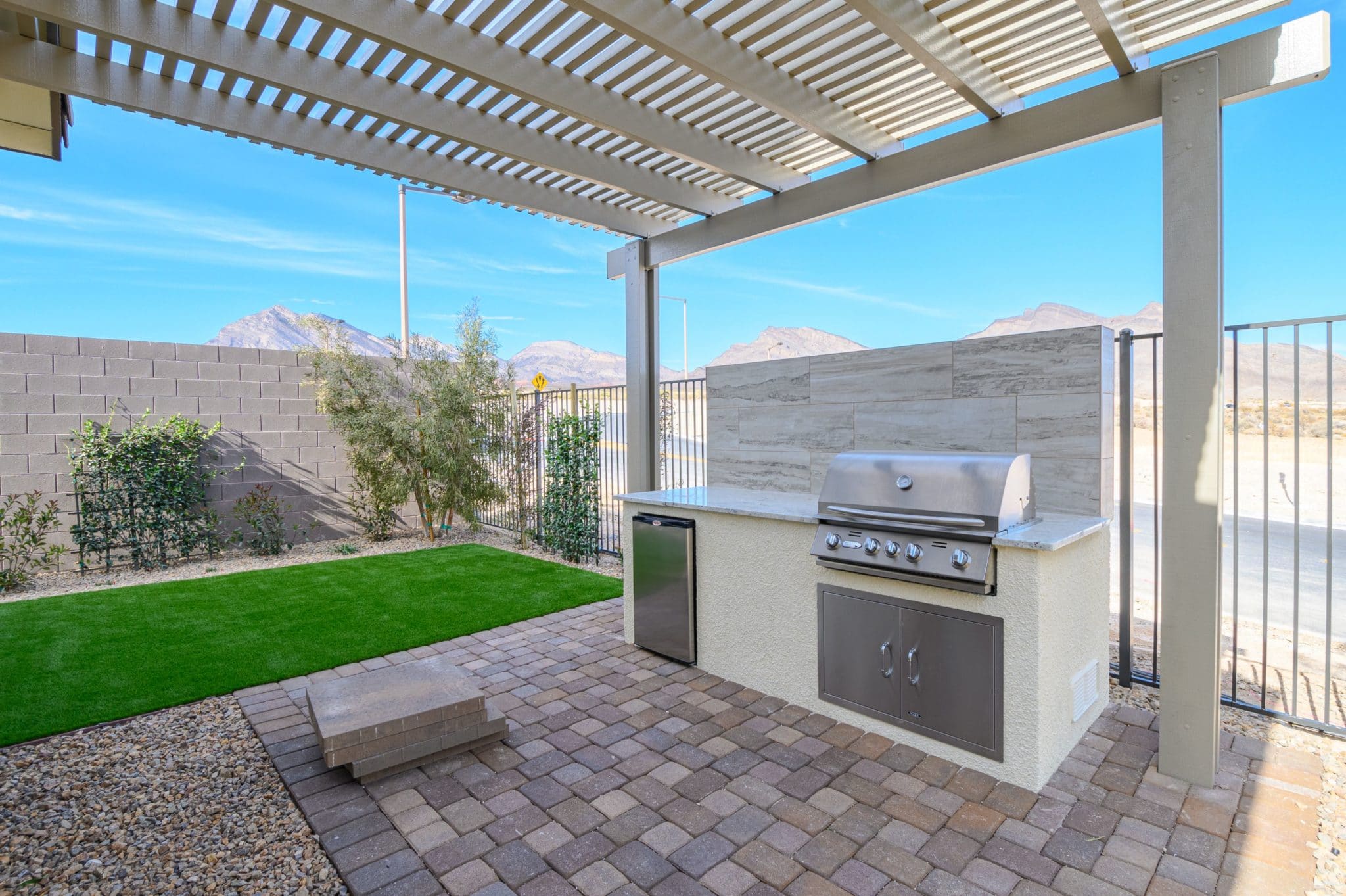 Backyard of Acacia Model at Crested Canyon by Taylor Morrison in Summerlin
