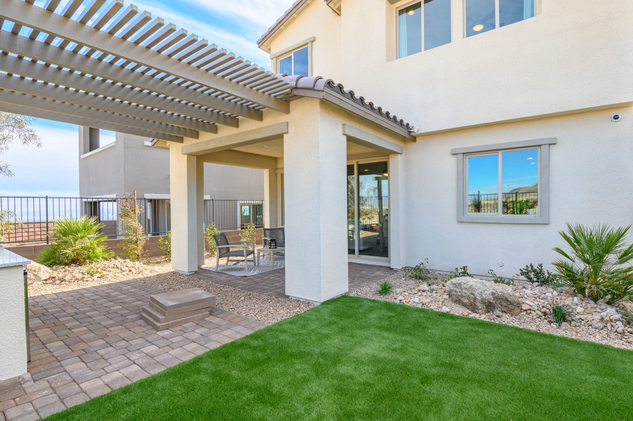 Rear elevation of Acacia Model at Crested Canyon by Taylor Morrison in Summerlin