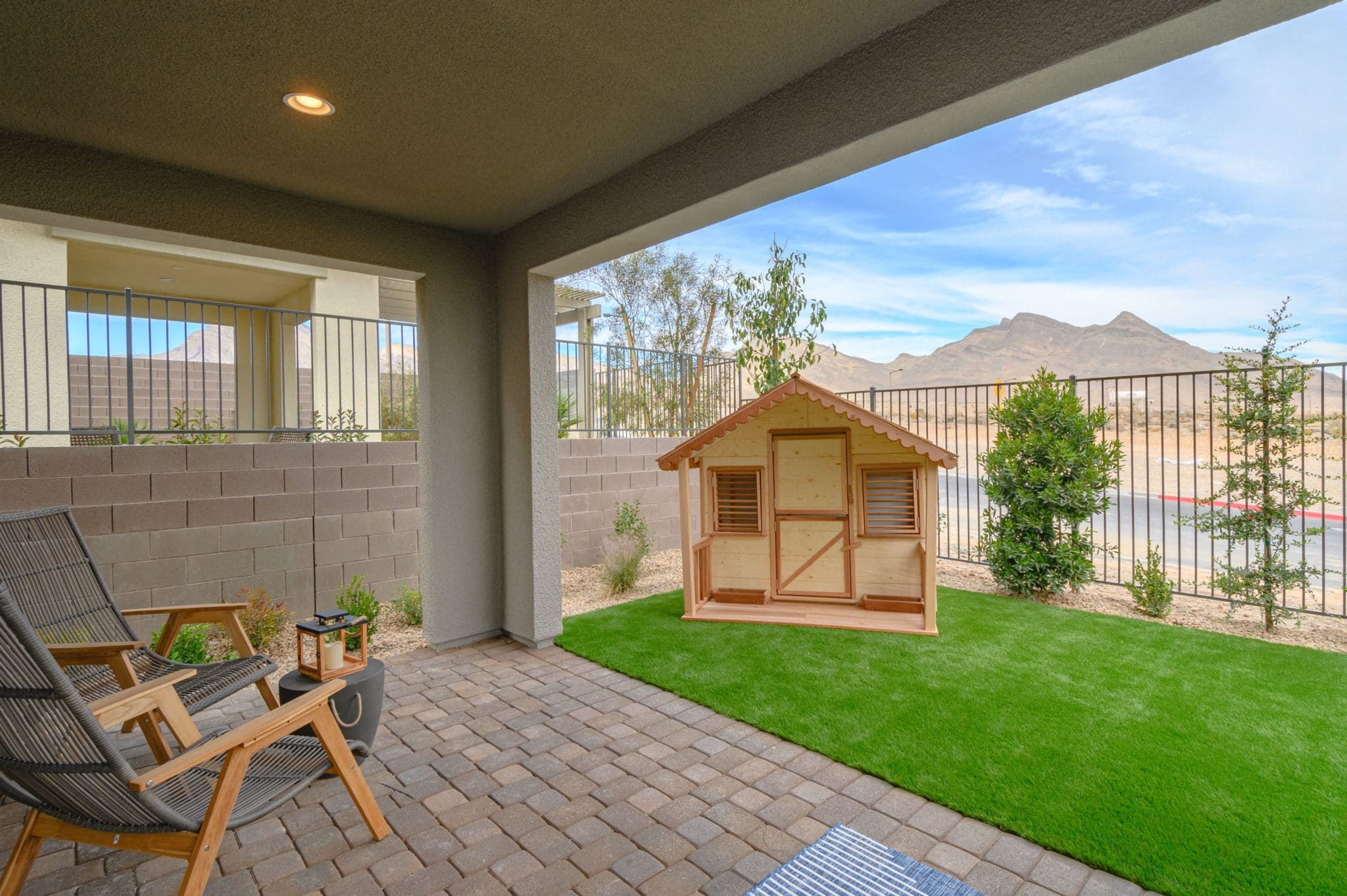Back Patio in Cedar Model at Crested Canyon by Taylor Morrison
