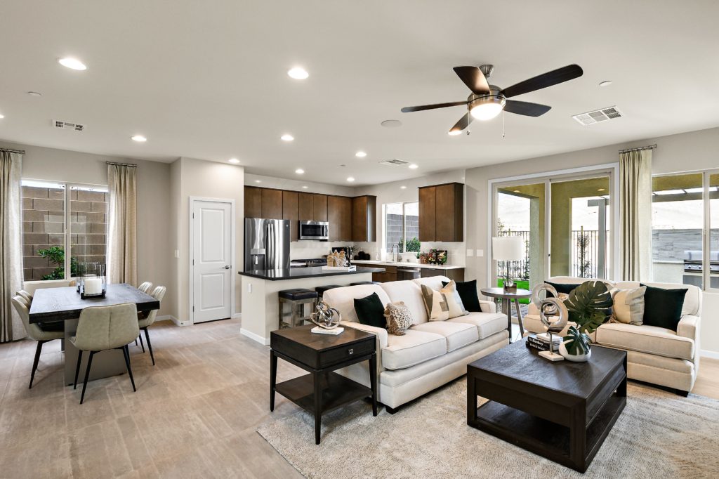 Living Space in Acacia Model at Crested Canyon by Taylor Morrison in Summerlin