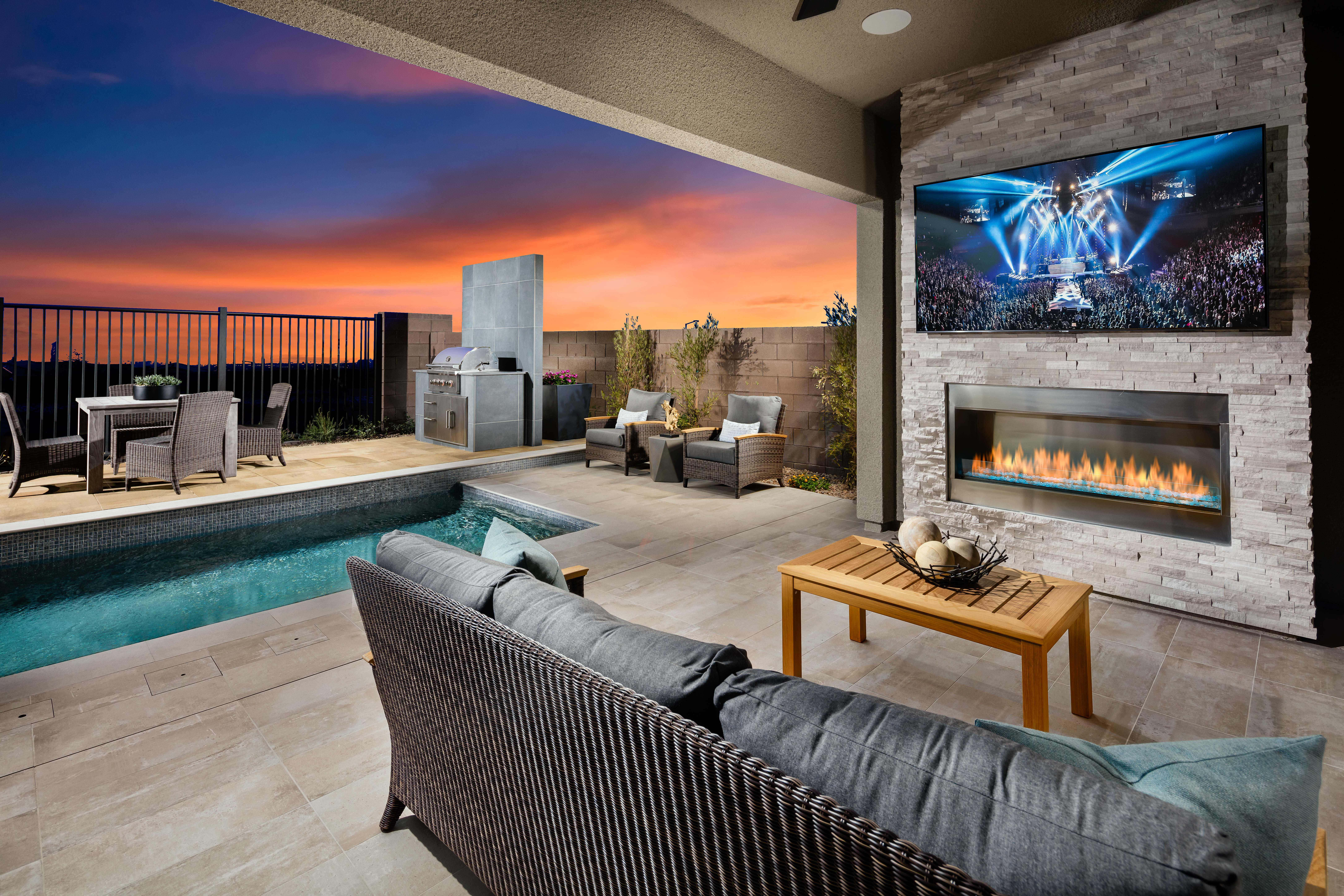 Outdoor Room of Alba Elite model at Acadia Ridge by Toll Brothers