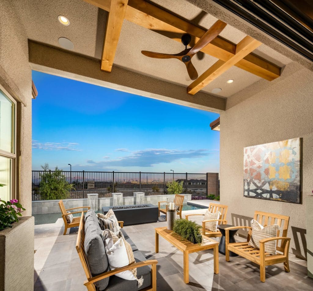 Outdoor Room of Estella Model at Acadia Ridge by Toll Brothers