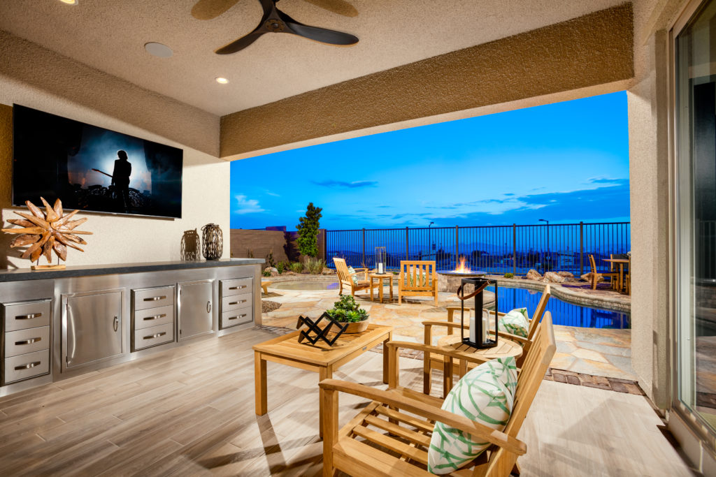 Outdoor Room of Torre Elite model at Acadia Ridge by Toll Brothers