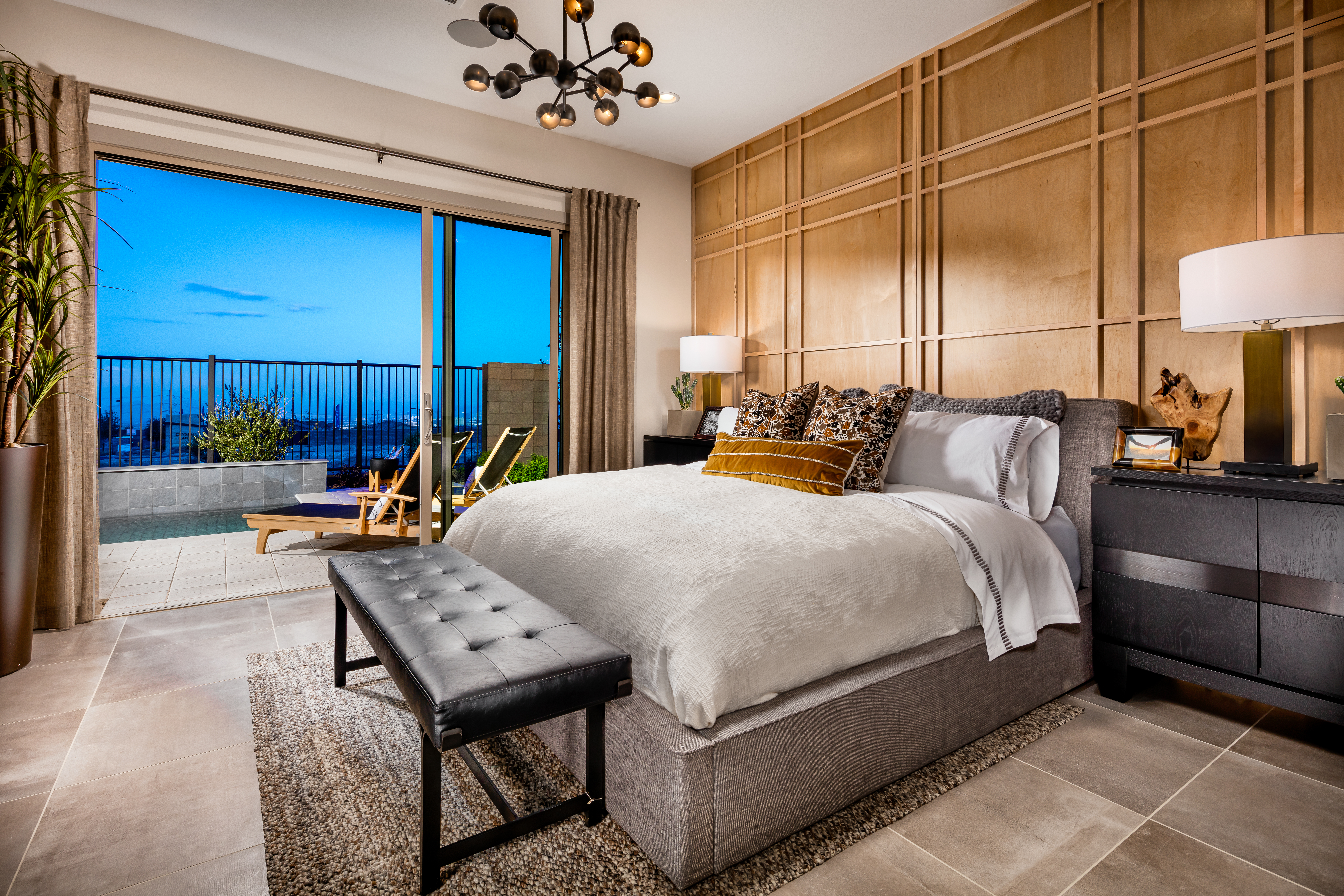 Primary Bedroom of Estella Model at Acadia Ridge by Toll Brothers