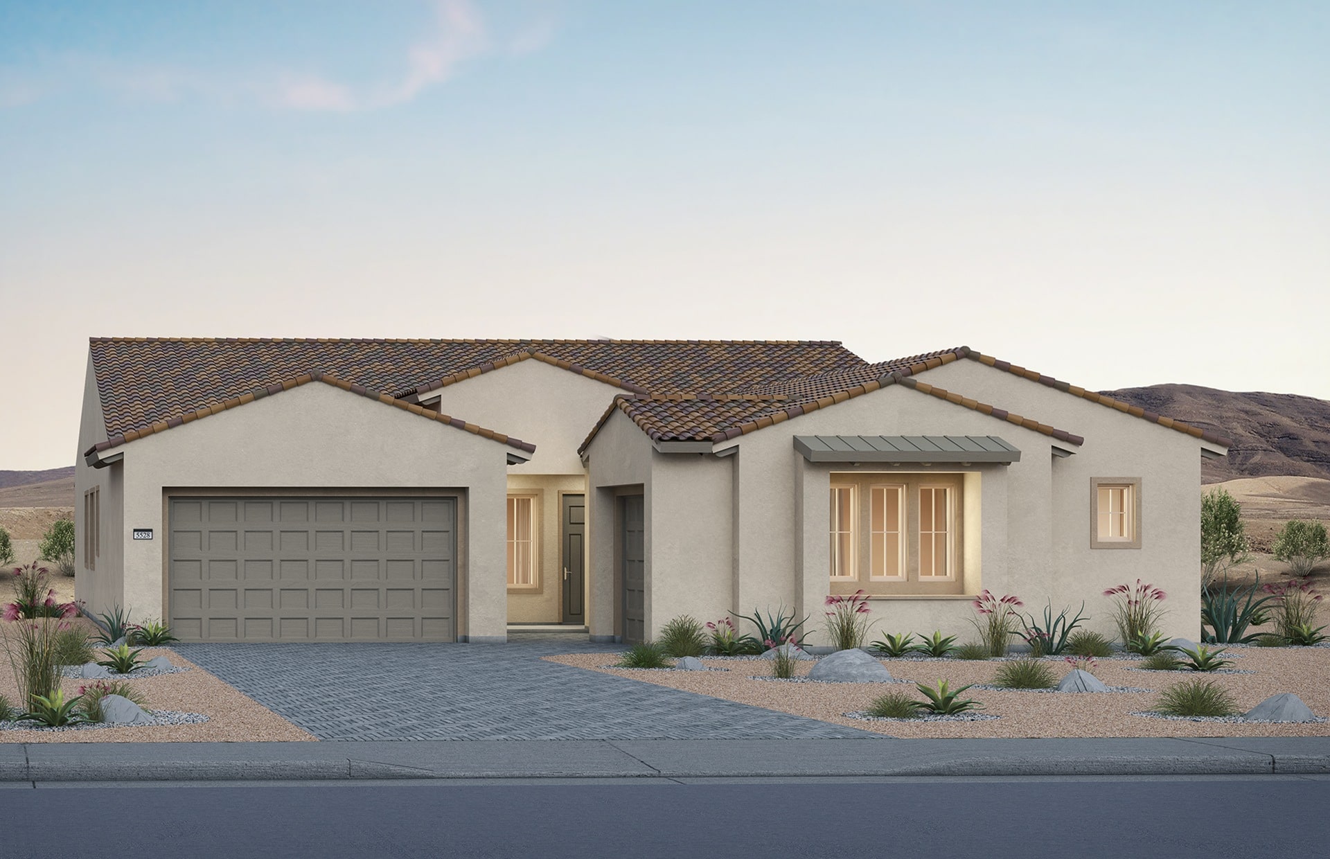 Front Elevation B of Cesena Model at Carmel Cliff by Pulte Homes