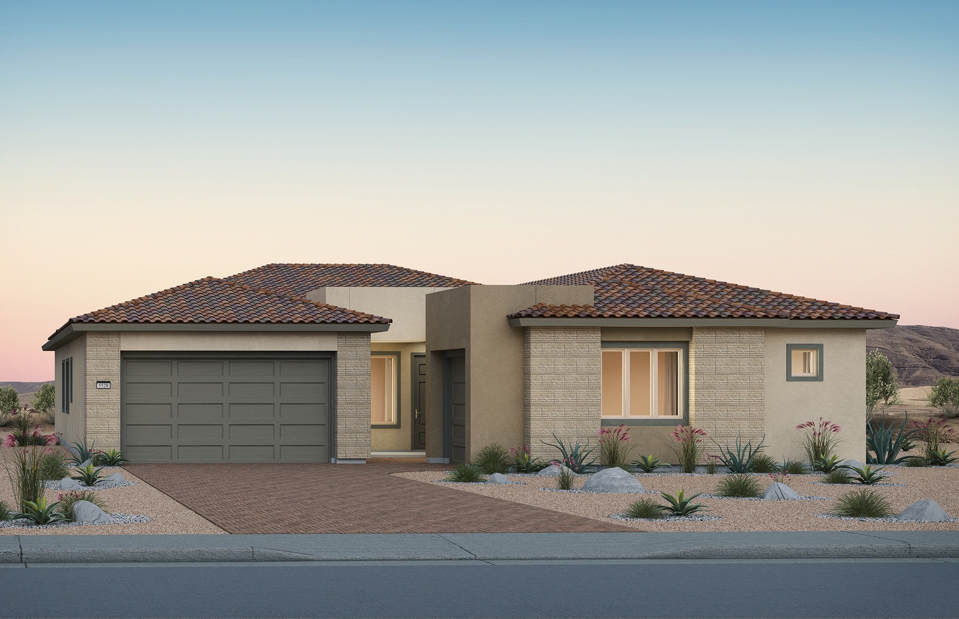 Front Elevation C of Cesena Model at Carmel Cliff by Pulte Homes
