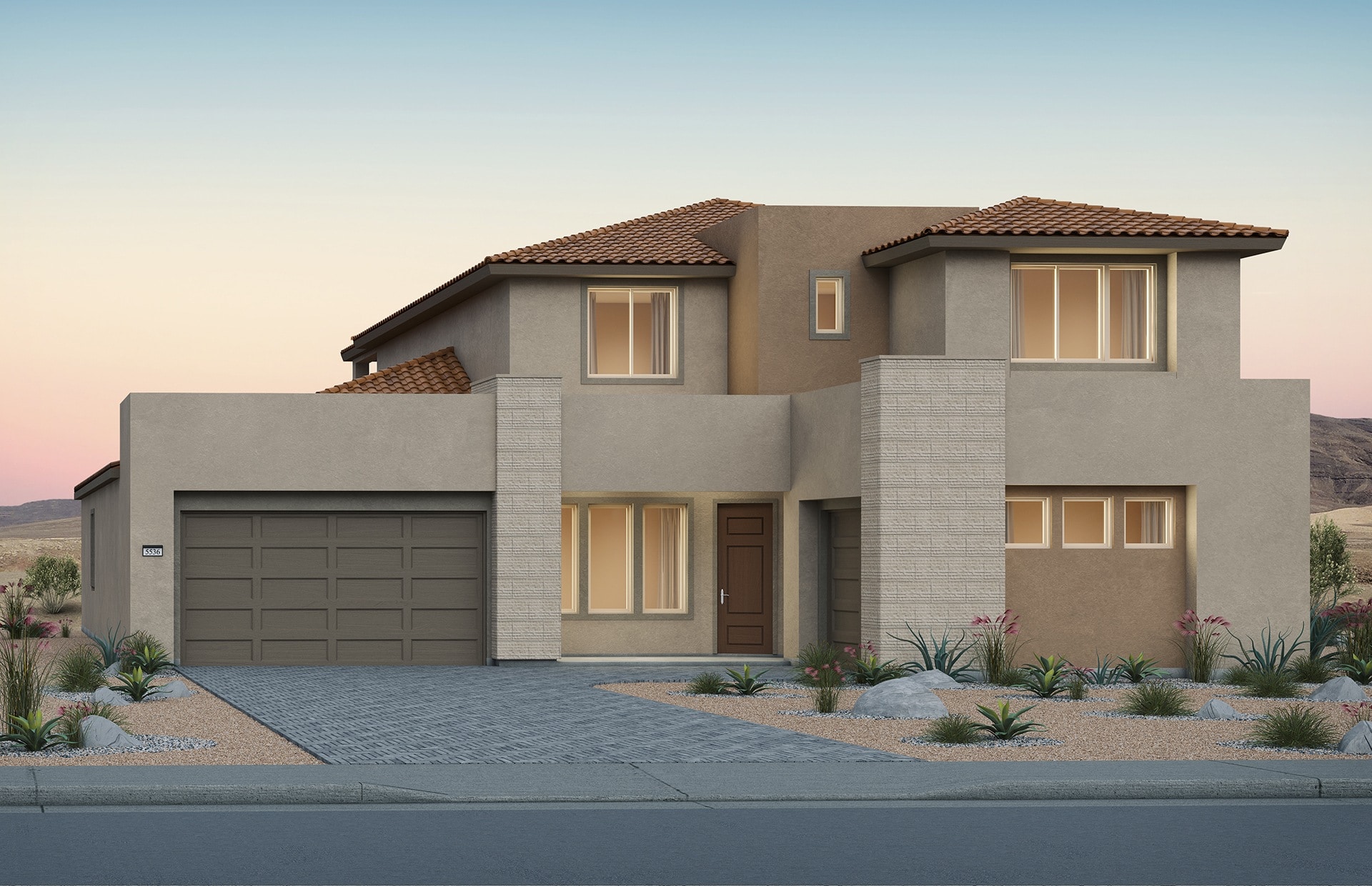 Front Elevation C of Matera Model at Carmel Cliff by Pulte Homes
