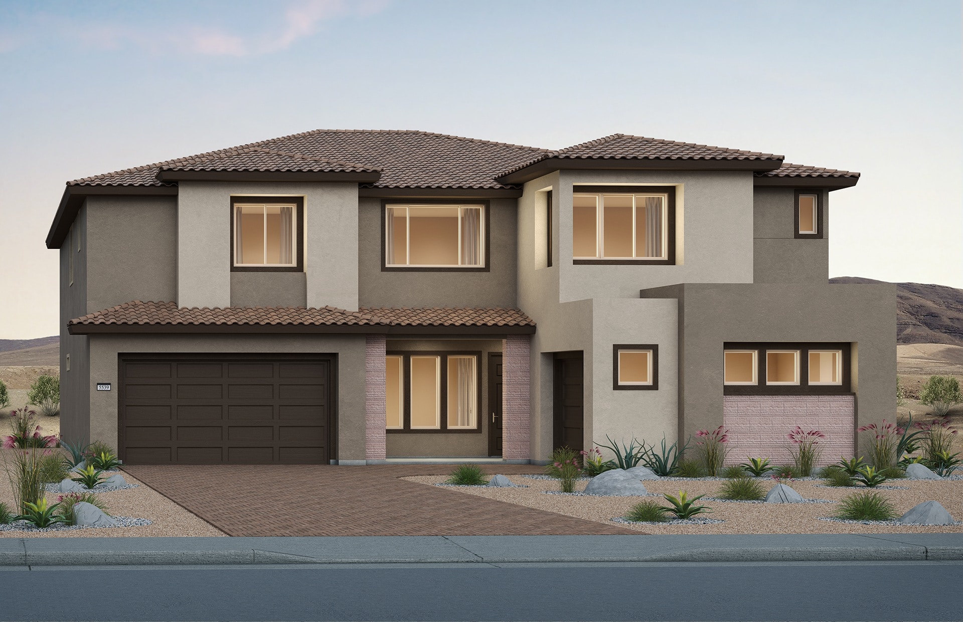 Front Elevation C of Pesaro Model at Carmel Cliff by Pulte Homes