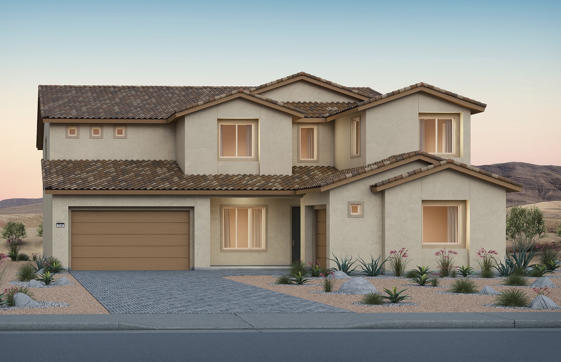 Front Elevation A of Vittoria Model at Carmel Cliff by Pulte Homes