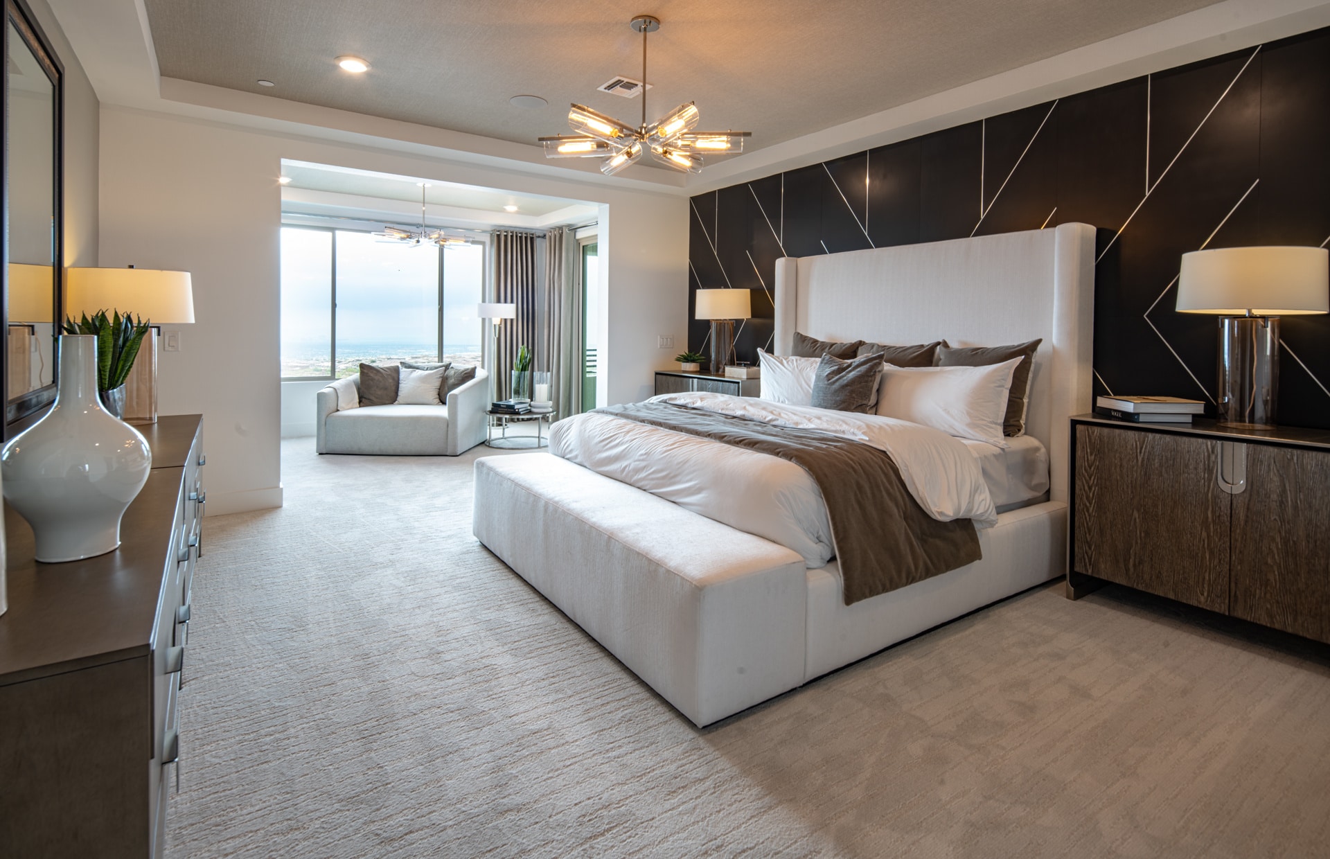 Primary Bedroom of Pesaro Model at Carmel Cliff by Pulte Homes