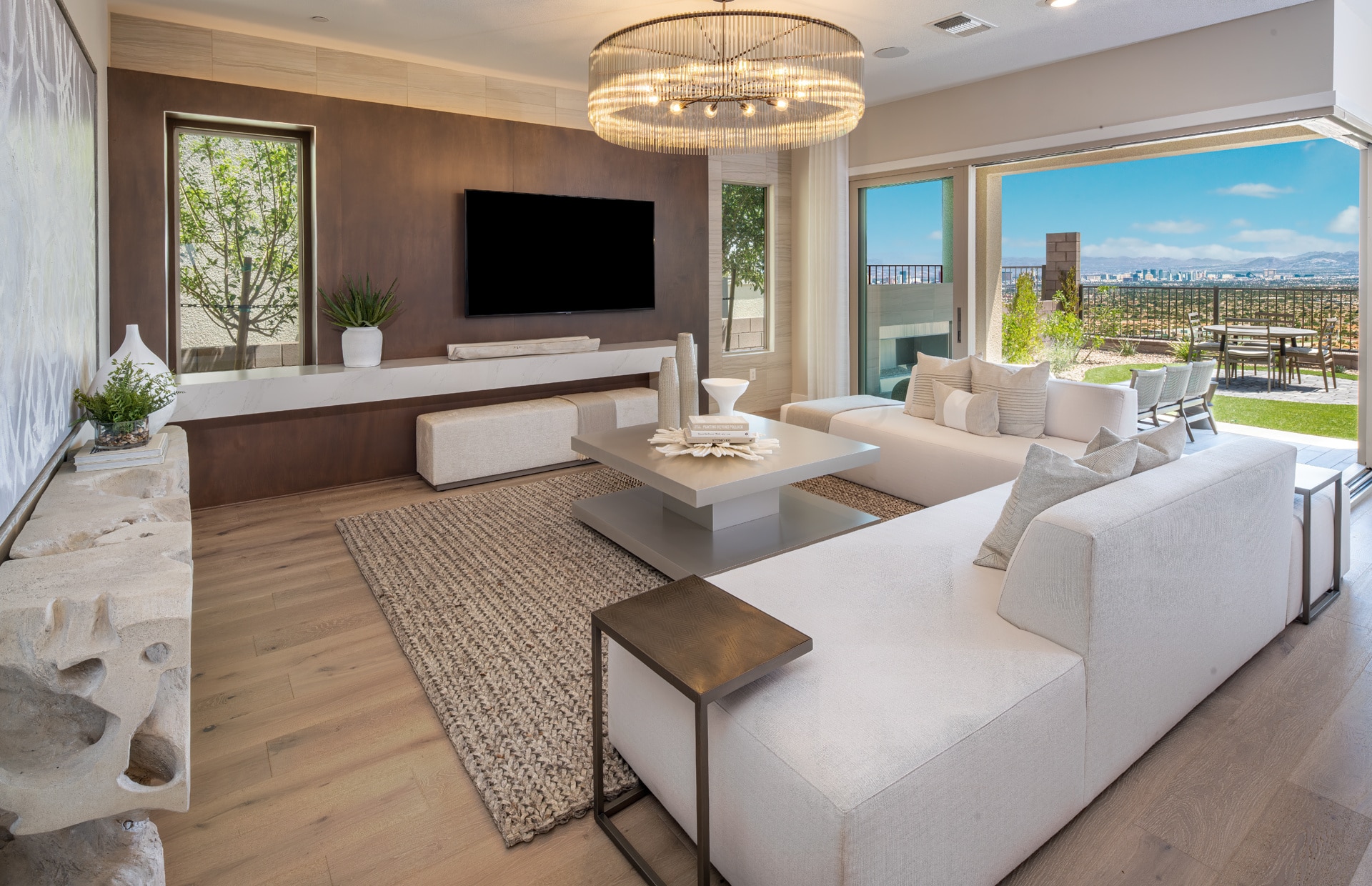 Living Room of Cesena Model at Carmel Cliff by Pulte Homes