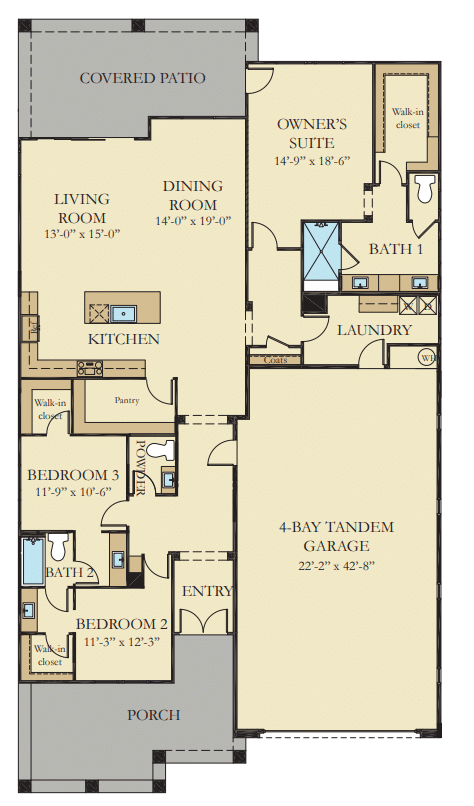 Floorplan of Ethan Model at Heritage by Lennar
