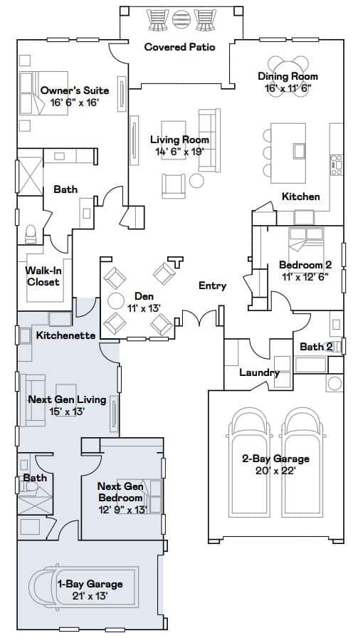 Floorplan of Everly Model at Heritage by Lennar