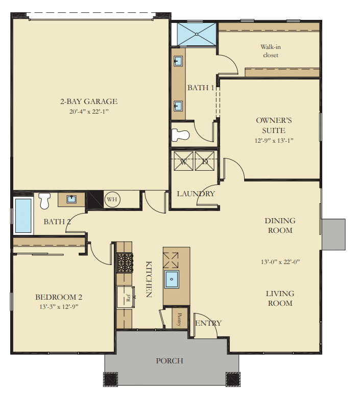 Floorplan of Carson Model at Heritage by Lennar of Her