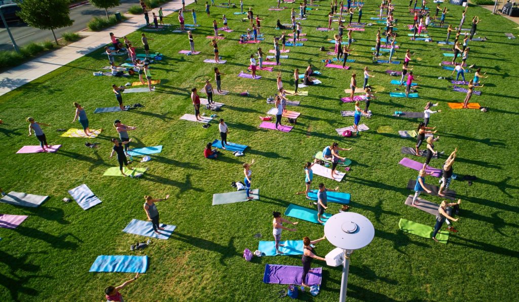 Aerial view of International Day Of Yoga