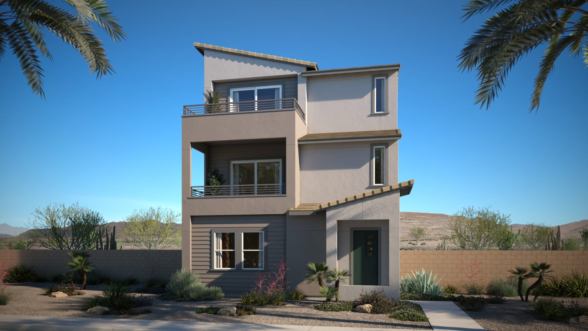 Front Elevation B of Sapphire Plan 5 at Obsidian by Woodside