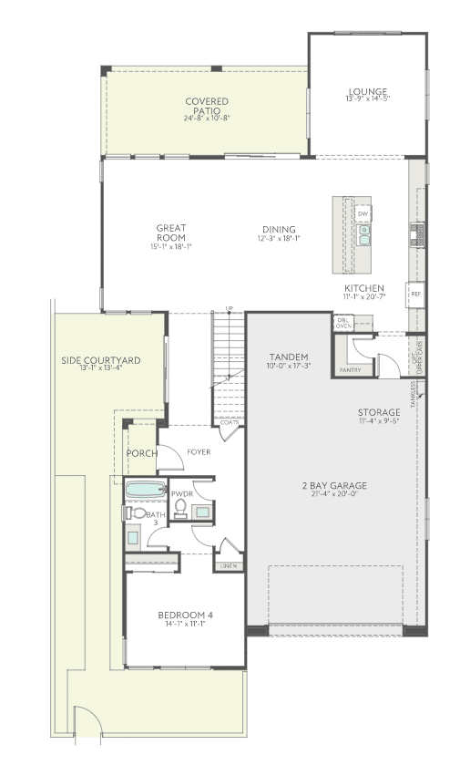 First Floor Floorplan of Plan 2 of Kings Canyon by Tri Pointe Homes