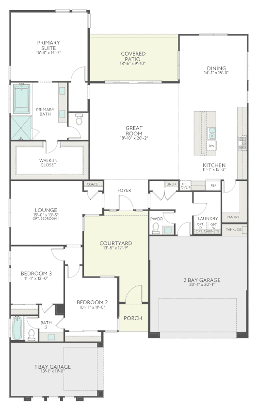 Floorplan of Plan 1 at Kings Canyon by Tri Pointe Homes