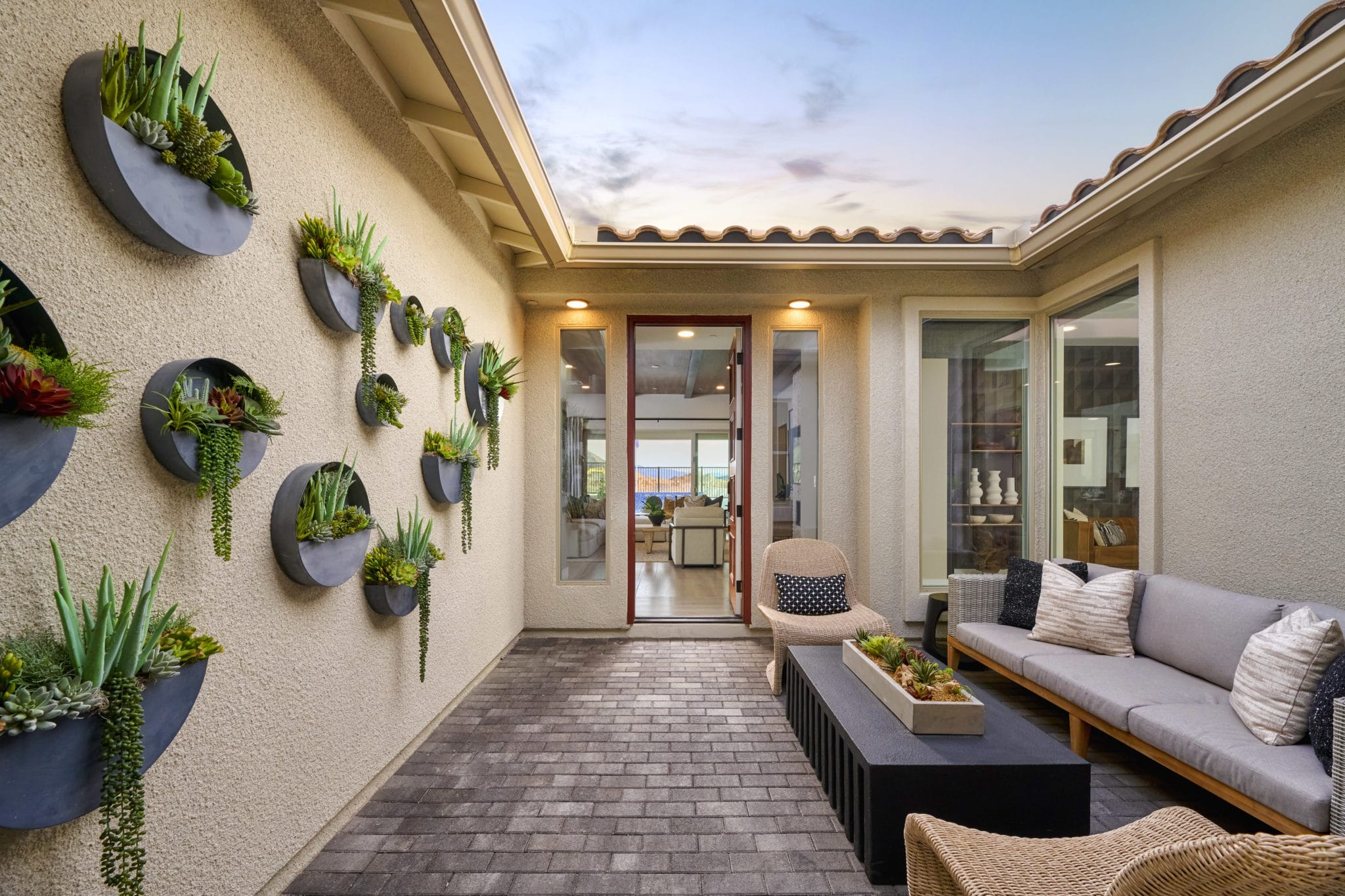 Courtyard of Plan 1 at Kings Canyon by Tri Pointe Homes