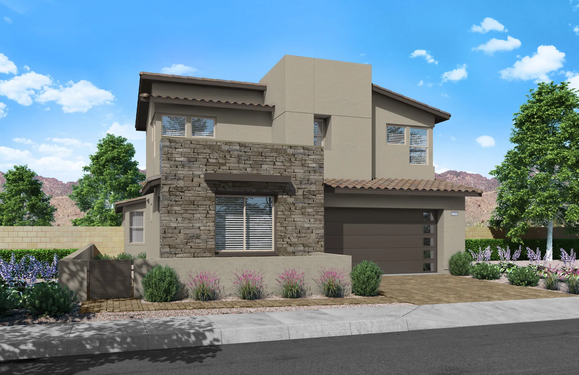 Front Elevation B of Plan 2 of Kings Canyon by Tri Pointe Homes