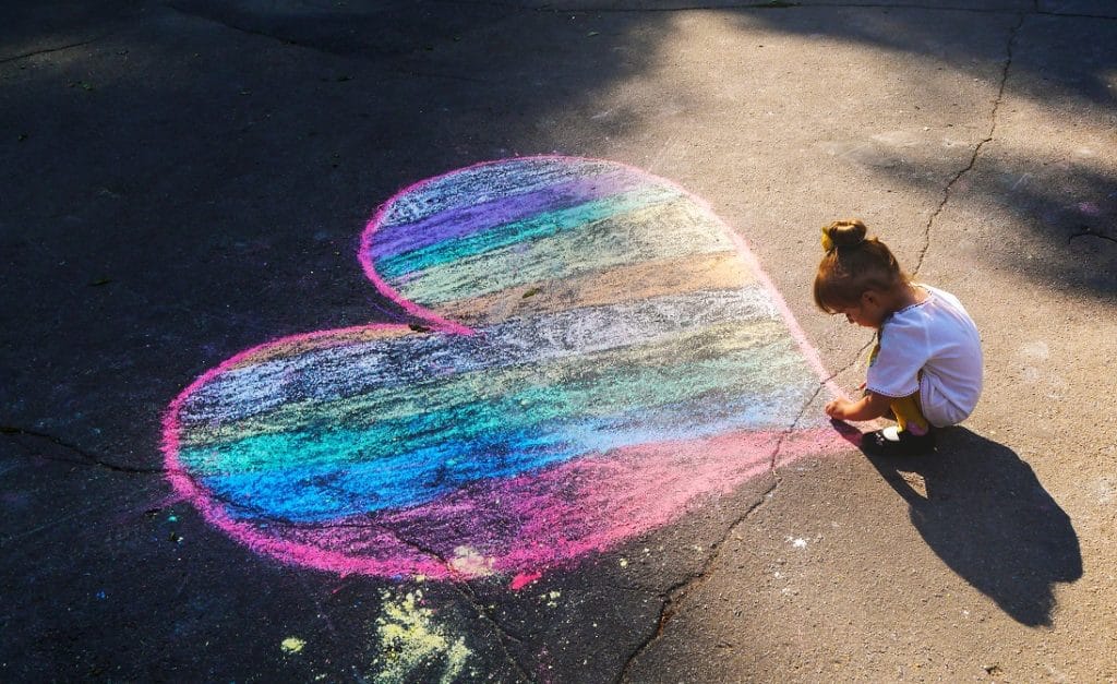 Chalk Art with girl