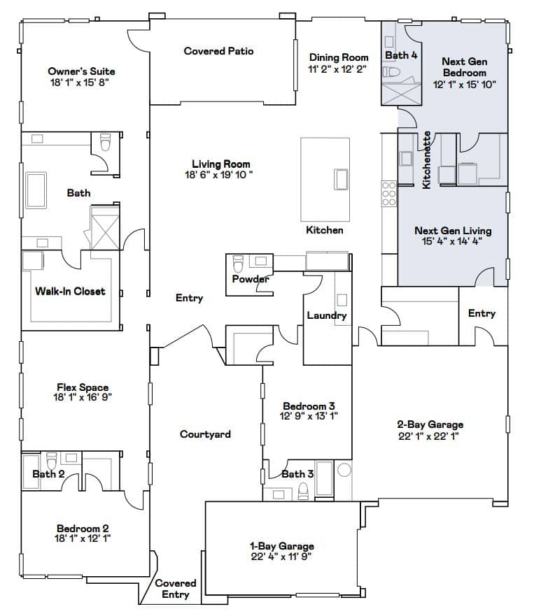 Floorplan of Alexander Model at The Arches by Lennar