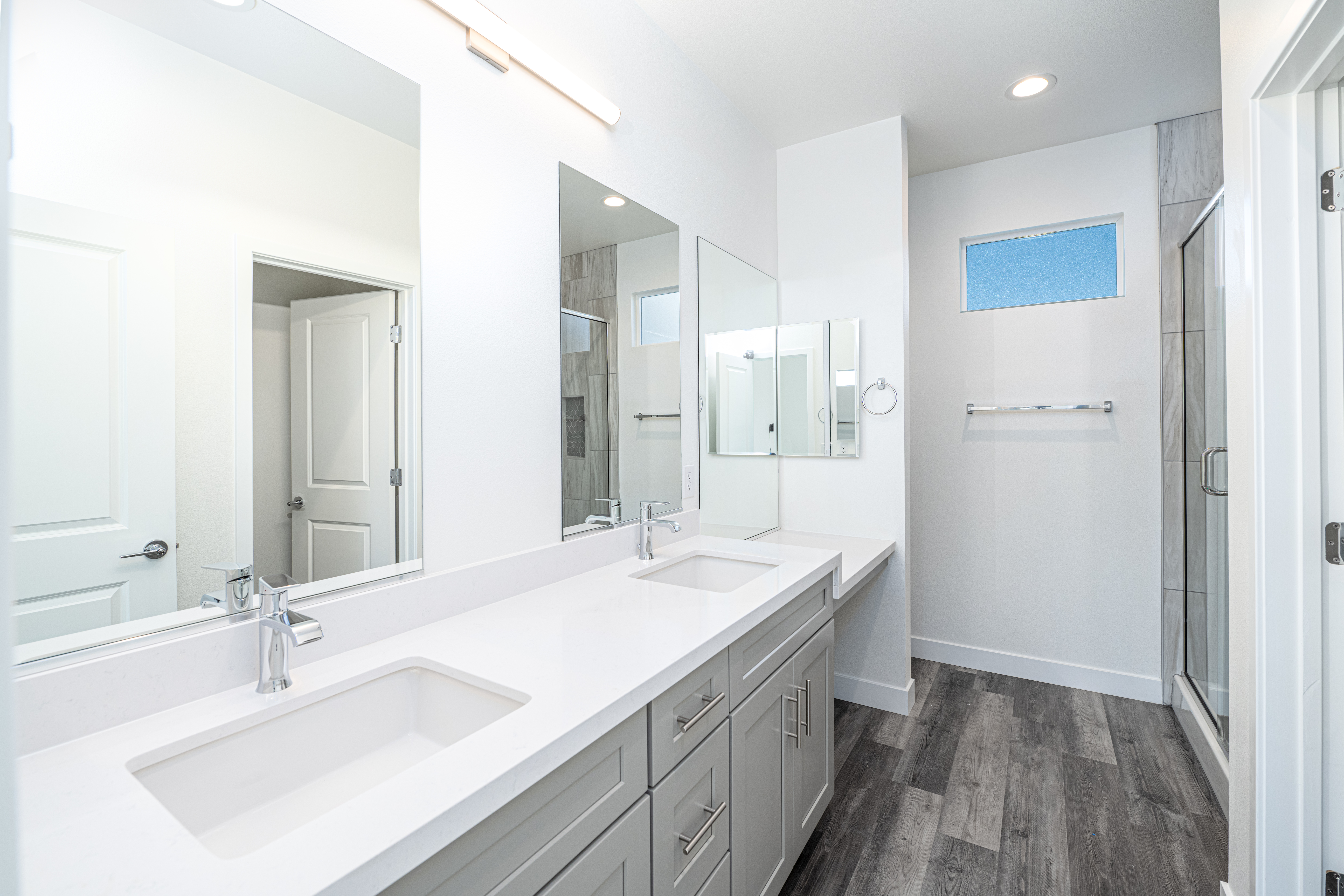 Primary Bathroom of Unit C at Thrive by Edward Homes