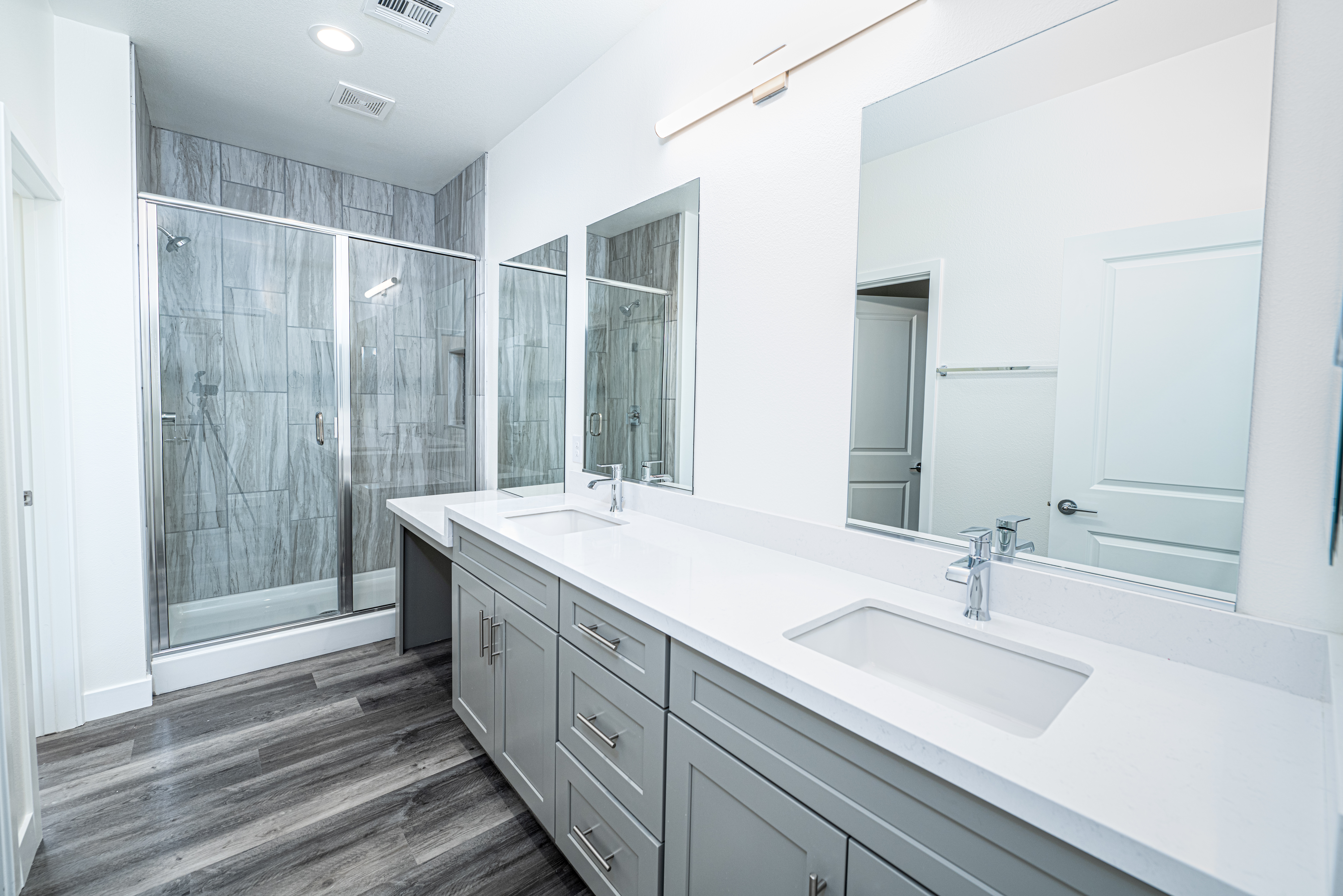 Primary Bathroom of Unit A at Thrive by Edward Homes