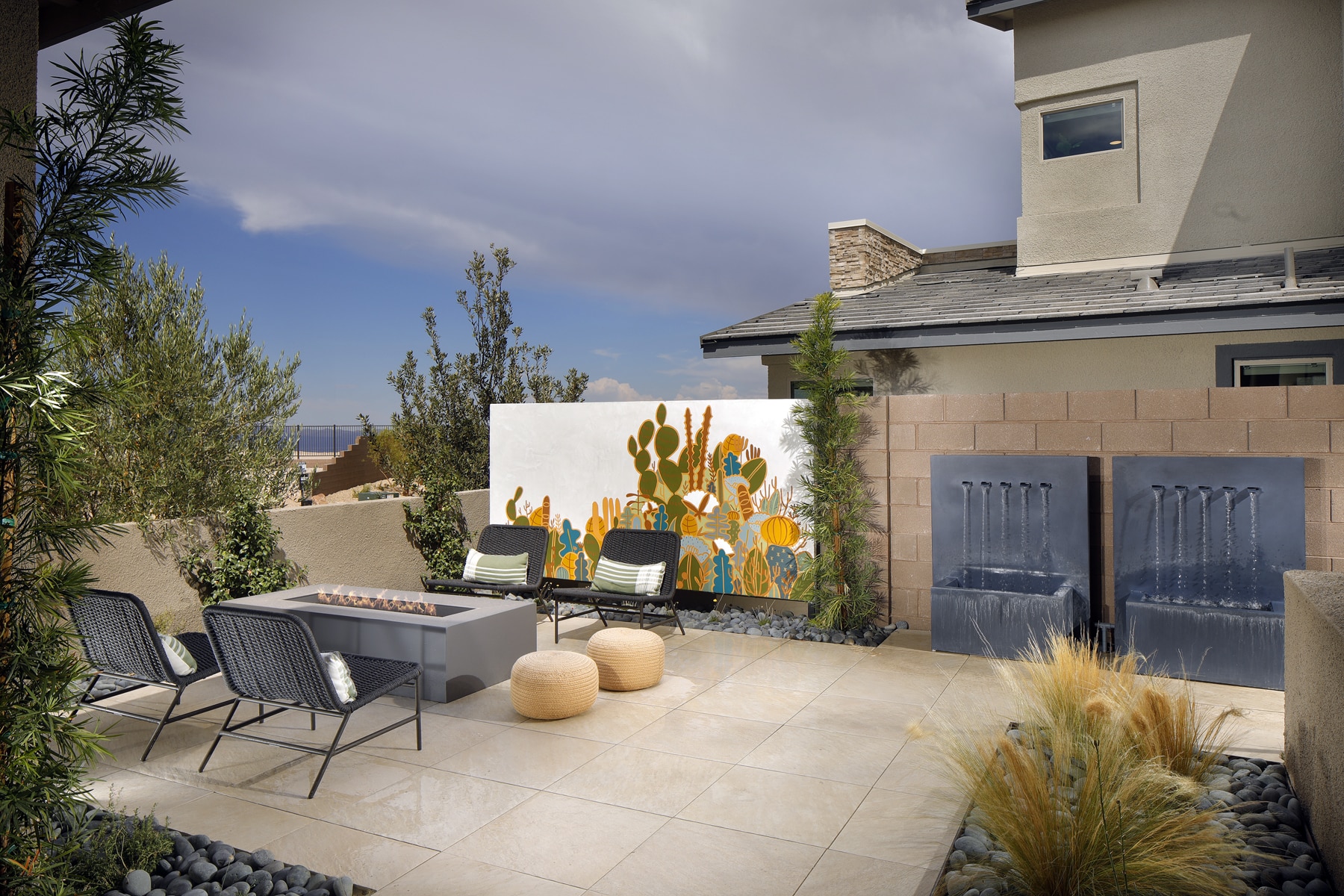 Front Courtyard of Plan 1 at Arroyos Edge by Tri Pointe Homes