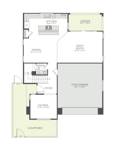 First Floor of Plan 3 at Arroyo's Edge by Tri Pointe Homes