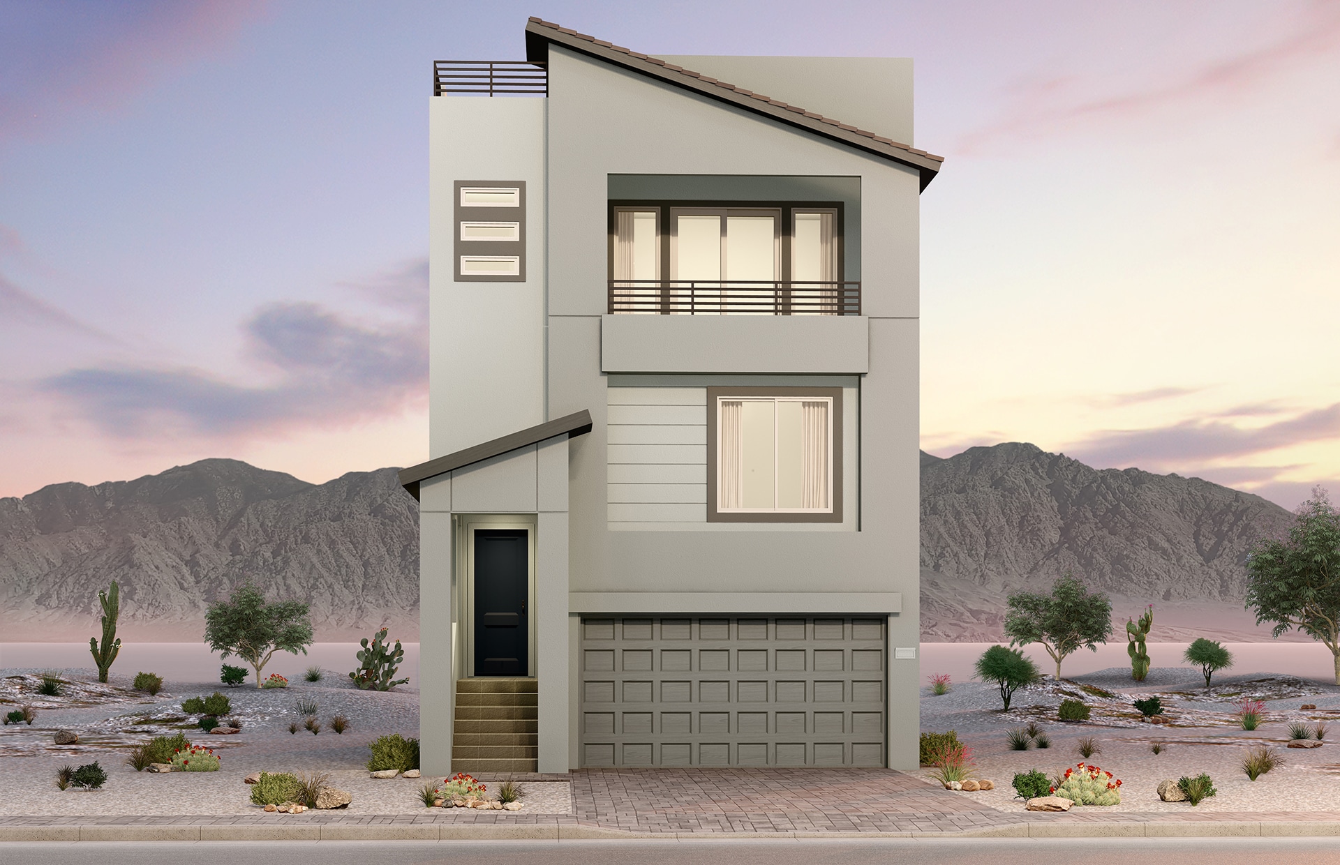 Front Elevation B of Kendall Model at Blacktail by Pulte