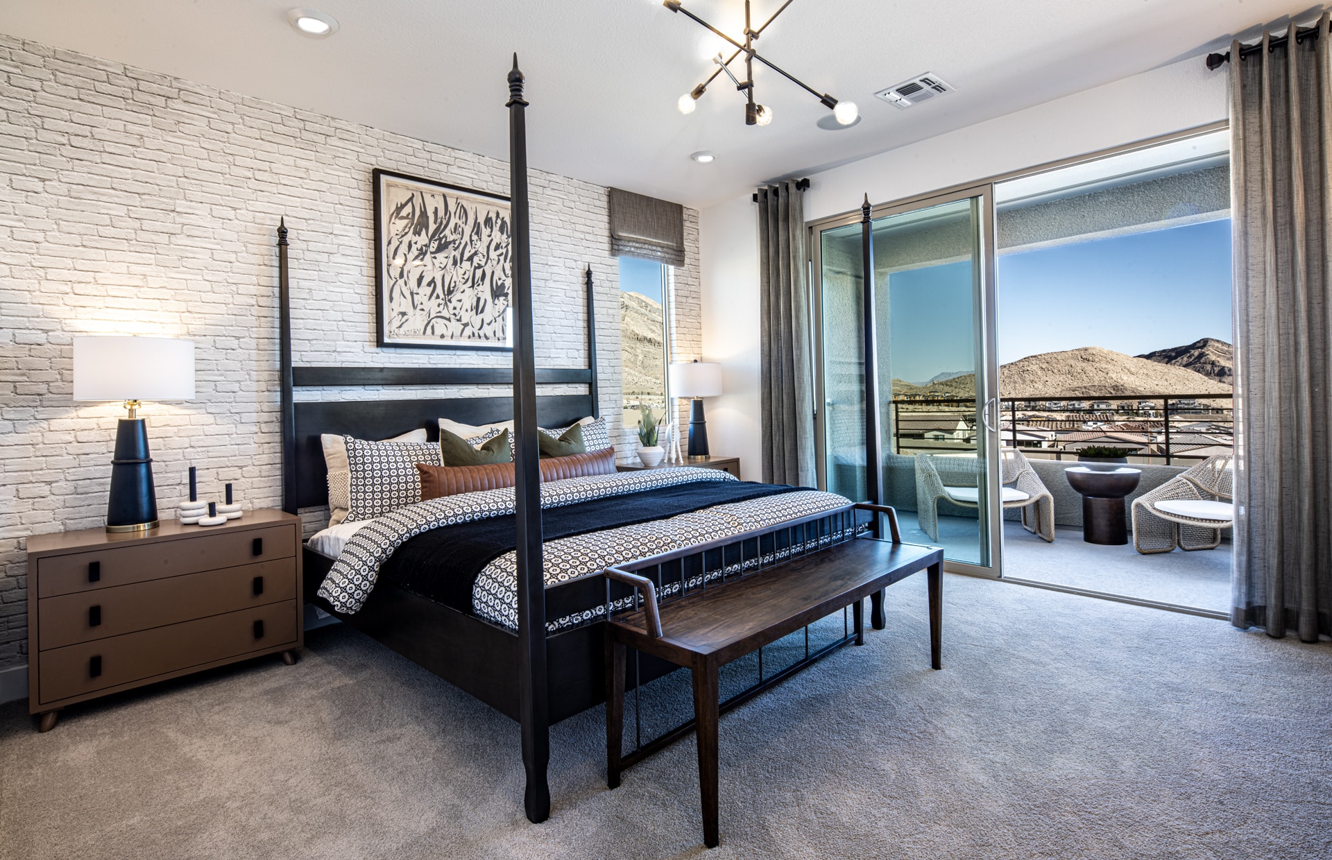 Primary Bedroom of Kendall Model at Blacktail by Pulte