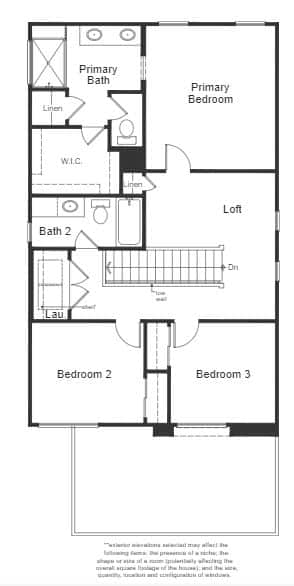 Second Floor of Plan 1720 at Nighthawk by KB Home