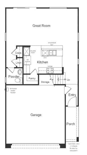 First Floor of Plan 1787 at Nighthawk by KB Home
