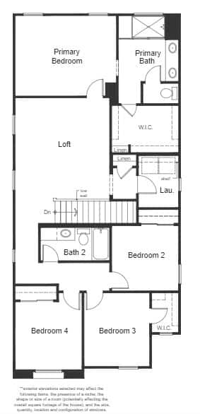 Second Floor of Plan 2069 at Nighthawk by KB Home