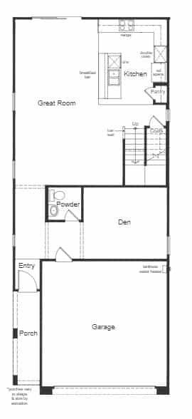 First Floor of Plan 2114 at Nighthawk by KB Home