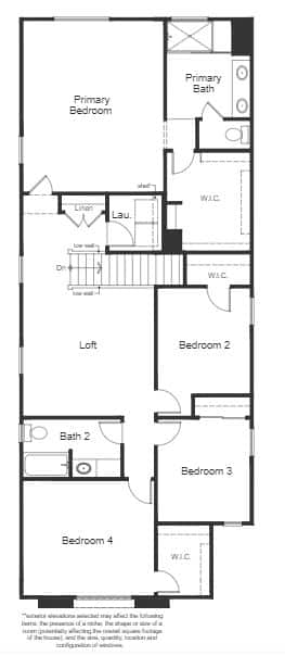 Second Floor of Plan 2466 at Nighthawk by KB Home