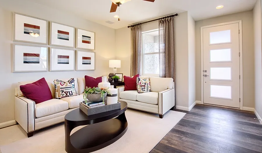 Living Room in Boston Model in Moro Pointe by Richmond American Homes in Redpoint Square in Summerlin