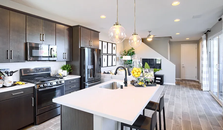 Kitchen in Chicago Model in Moro Rock by Richmond American Homes in Redpoint Square in Summerlin