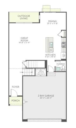 First Story Floorplan of Plan 2X at Vertex by Tri Pointe Homes