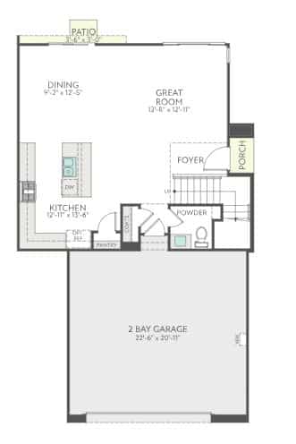 First Story Floorplan of Plan 3 at Vertex by Tri Pointe Homes