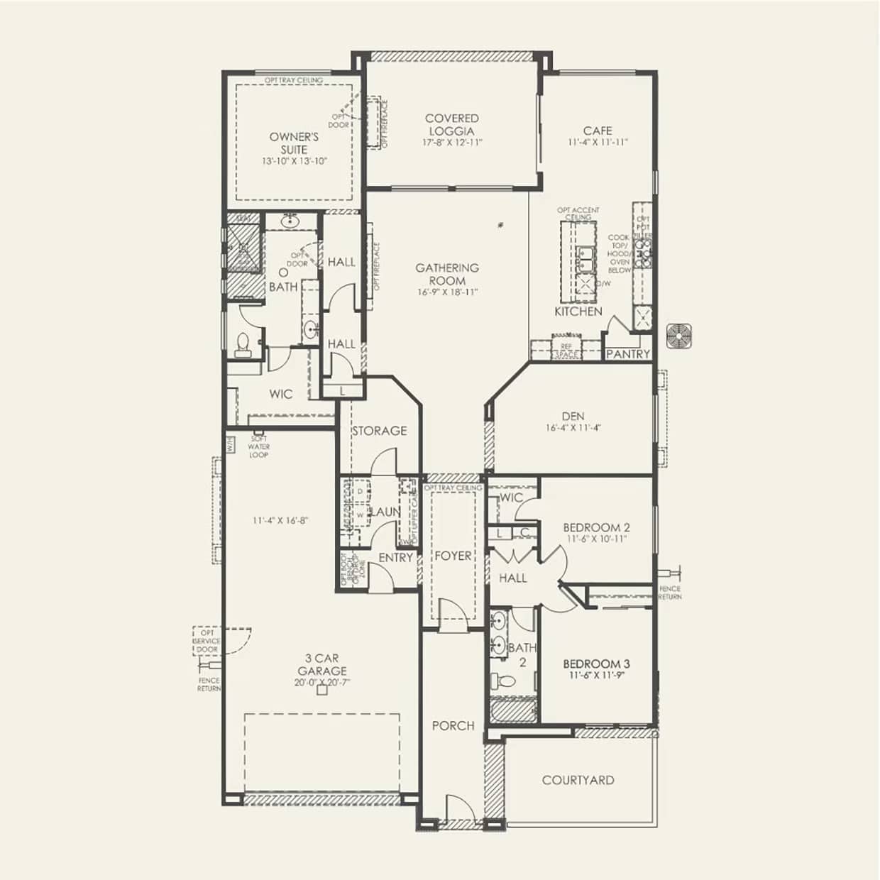 Floorplan of Gardengate Model at Ascension by Pulte Homes